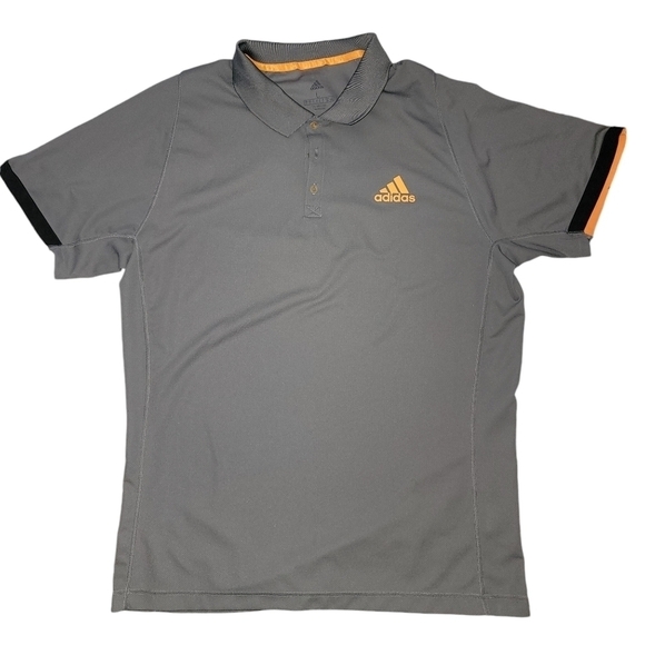 Adidas Men's New York Polo-Grey Three- Flash Orange EI8971 - Picture 1 of 10